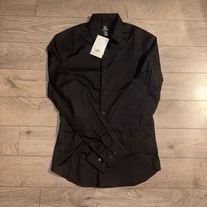 H&M Men's Black Casual Button Down Shirt